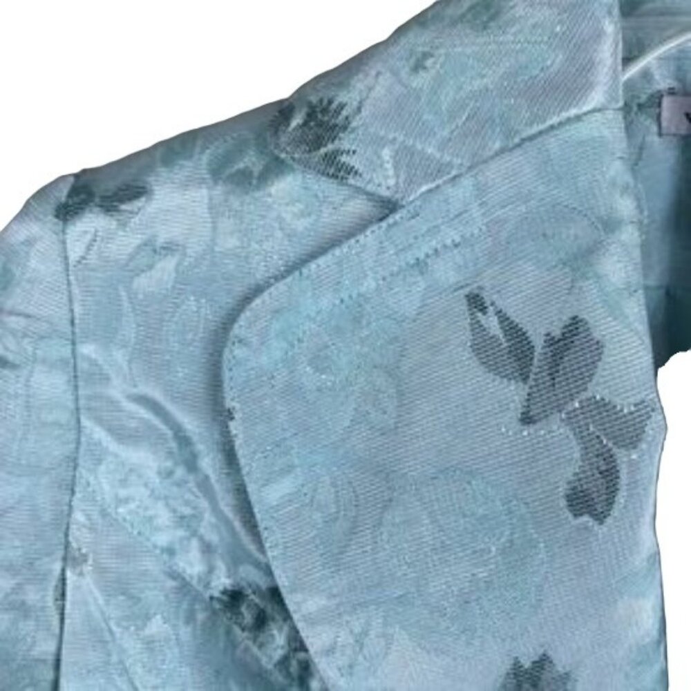 Versailles Aqua Brocade Jacket Size 6 NWT - Picture 6 of 6